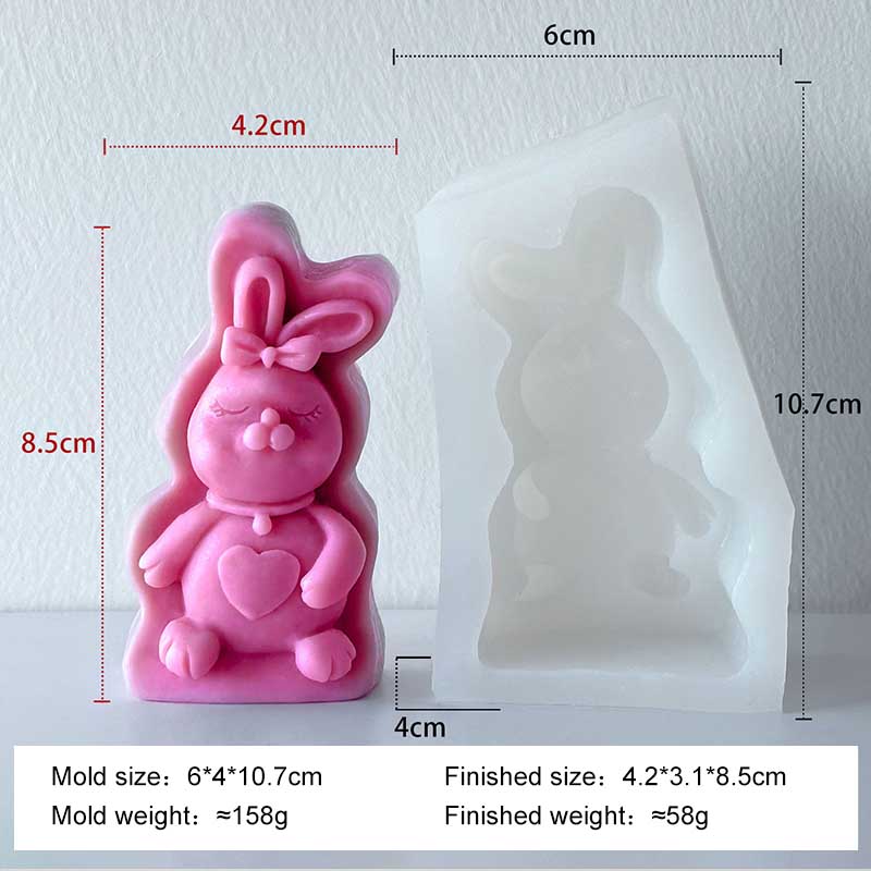 DIY Bunny Shape Chocolate Cookies Baking Molds Cartoon Rabbit Silicone Mold Handmade Aroma Candle Plaster Resin Mould