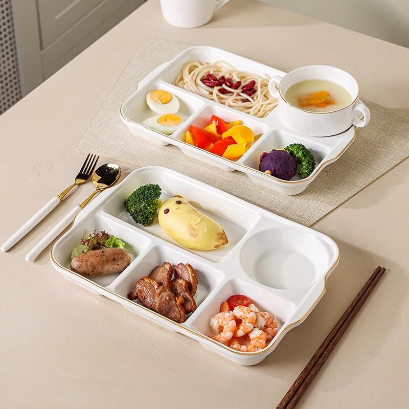 Nordic Ceramic 5-Compartment Divided Meal Plate