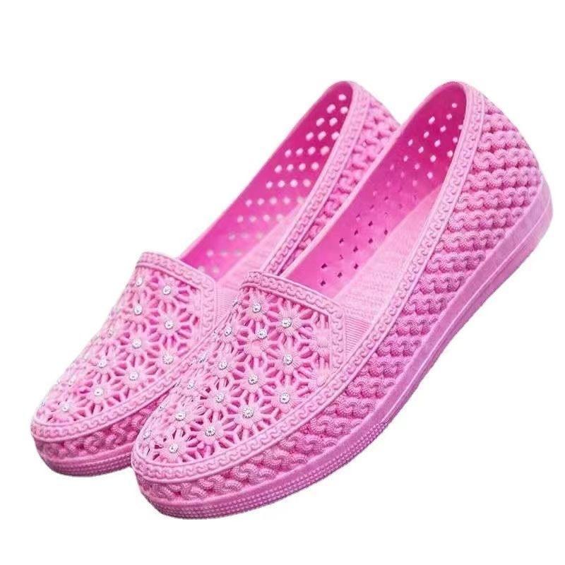 New Summer Baotou Flat-bottomed Hole Shoes Mother Shoes Fashionable Lazy Shoes Nurse Shoes Platform Casual Versatile Purple