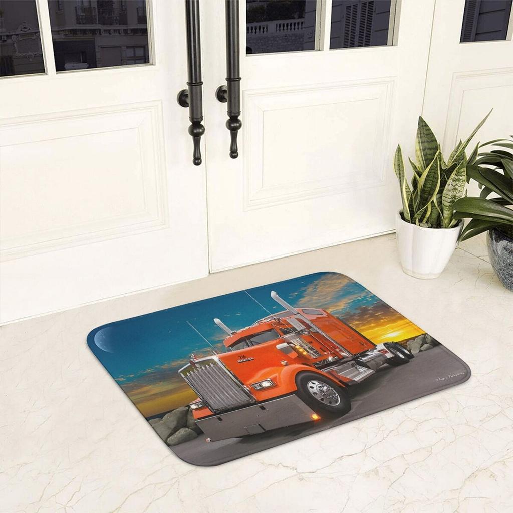1PC Truck Pattern Kitchen Rugs Non-Slip Home Door Mats Pop design Bathroom Rug Bath Mat Carpet for Home Sink Laundry Decor