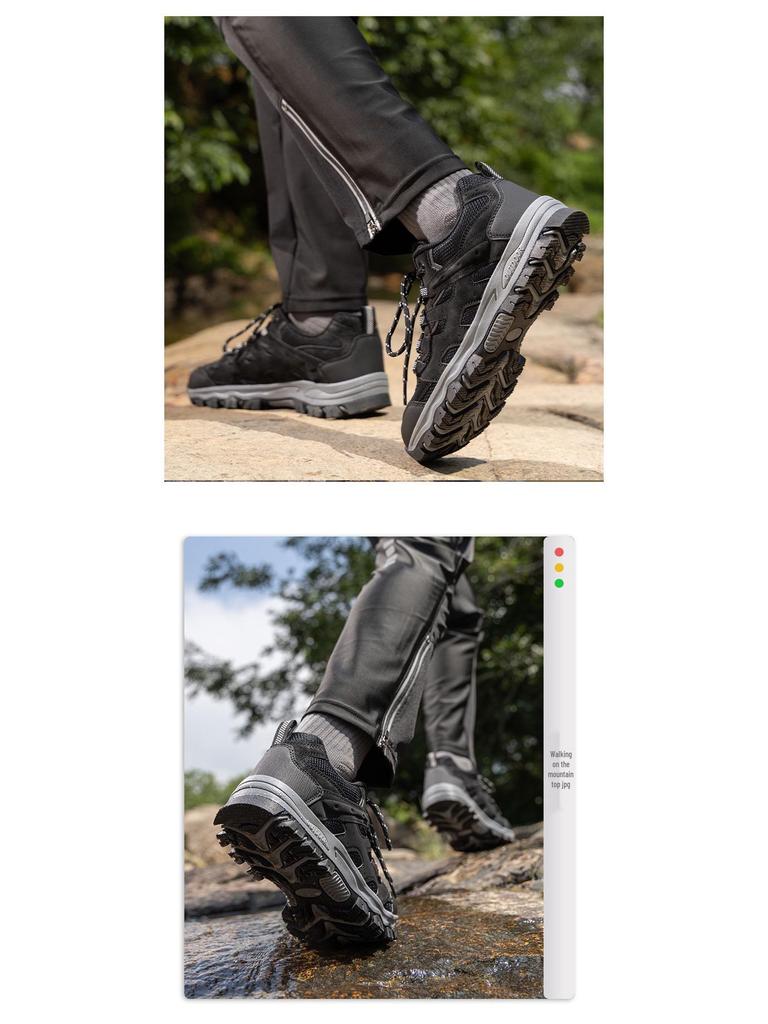 Men's Large Size Thick Sole Mesh Hiking & Trekking Shoes - Outdoor Casual Footwear