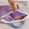 Breathable Mesh Cosmetic Storage Bag Secure Zipper Design Comfortable Grip Handle Portable Makeup Pouch for Vacation