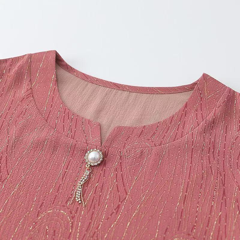 2026 Summer Clothing Set for Middle-Aged and Elderly Women: Grandma's Short-Sleeved Two-Piece Set