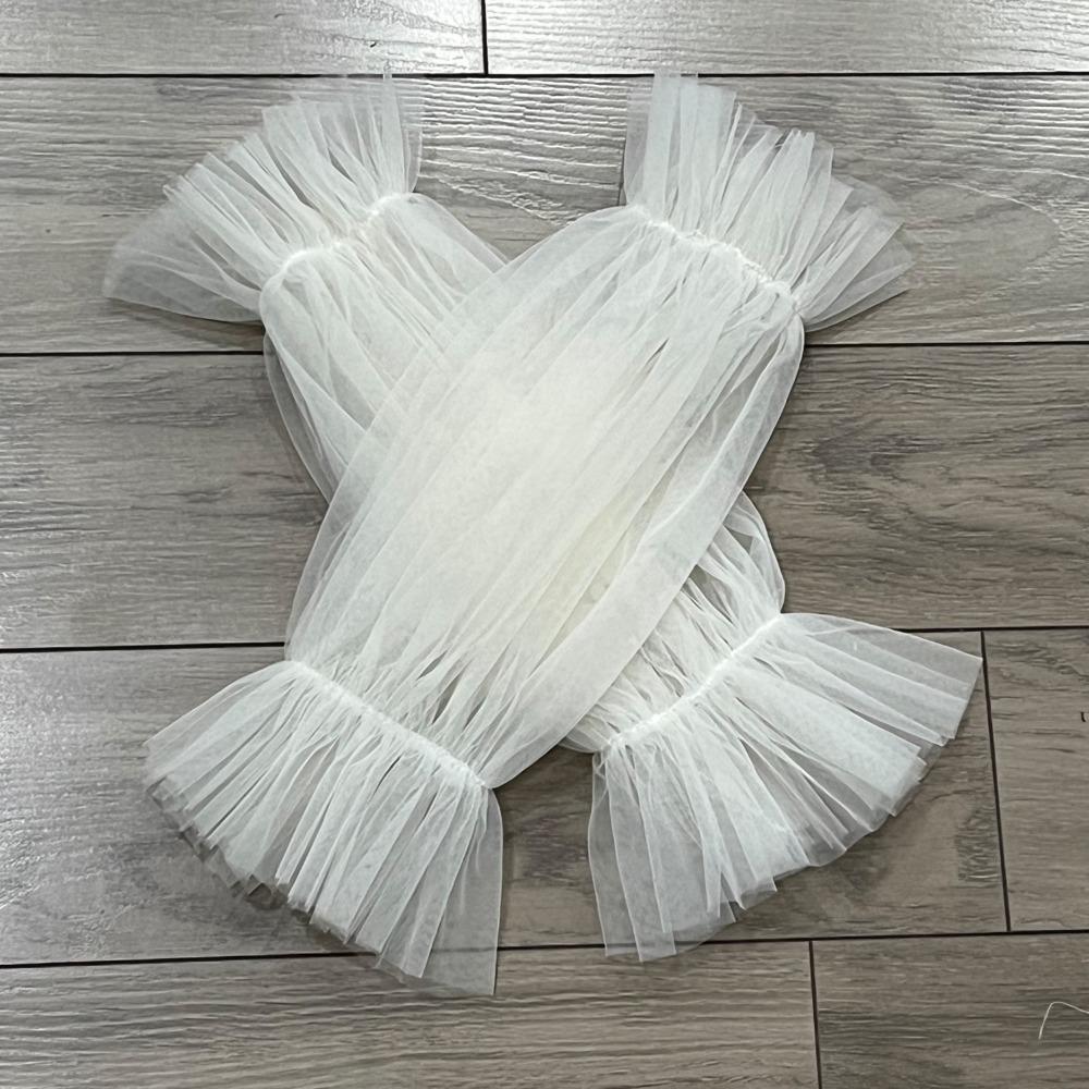 Wedding Sleeves Elastic Cuff Bride Wedding Gloves Soft Gauze Wedding Dress Removable Sleeve Solid Color Detachable Tulle Wedding