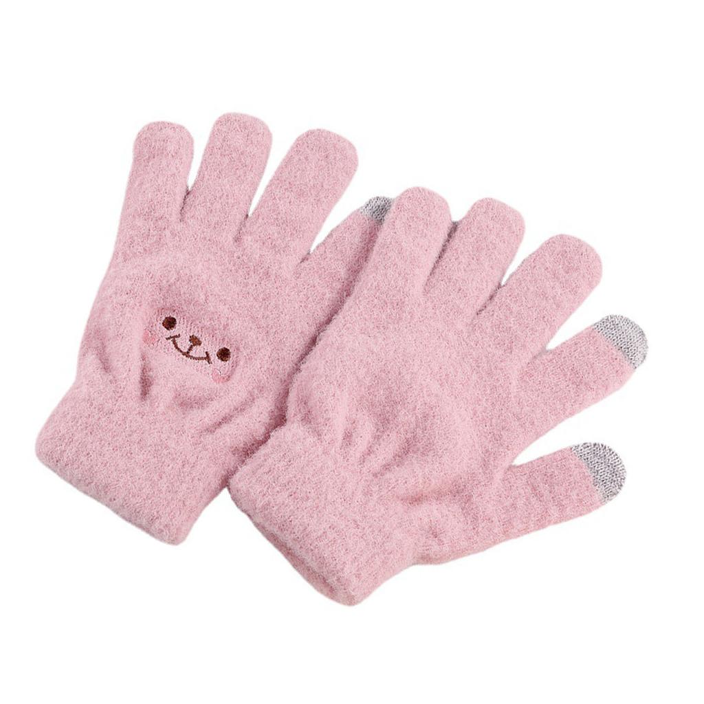 Winter   Glove Smile Face Design Elastic Thermal Warm Knit Glove for Women Girls