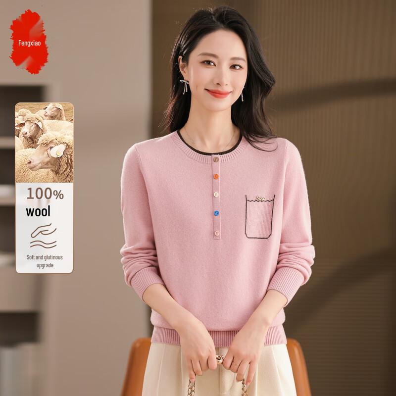 

Women s Pure Wool Round Neck Pullover Sweater XL