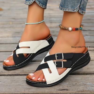 Mode Damen Schuhe Sandalen Sommer Bequeme Laufschuhe Pantoletten Damen Keilabsatz Lässige Hausschuhe Damen Damenschuhe Übergröße 43