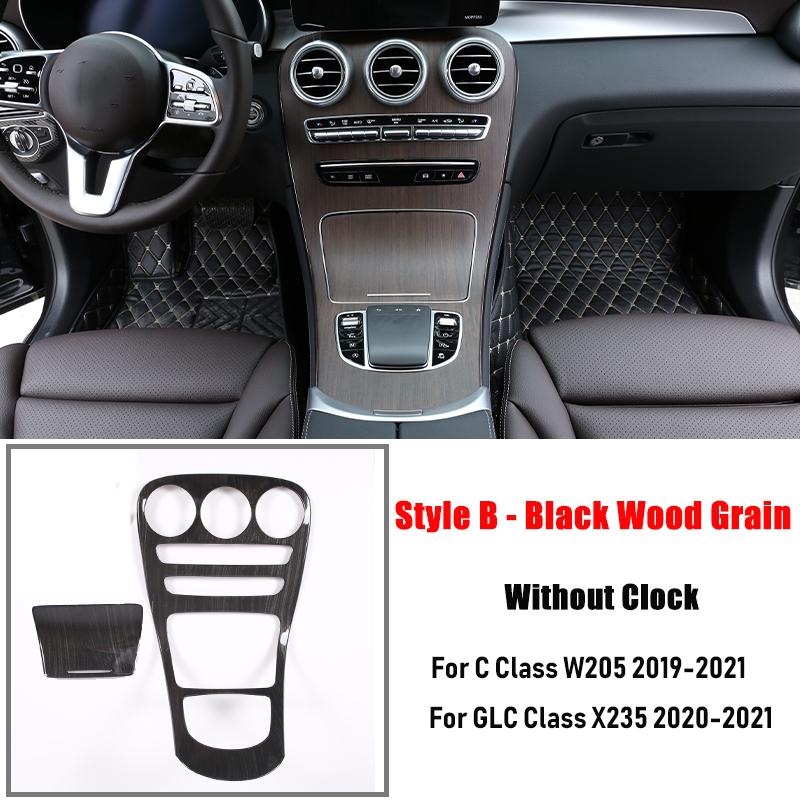 ABS Car Center Console Gear Shift Panel Cover Trim Sticker For Mercedes Benz C GLC Class W205 X235 2015-2021 Auto Accessories