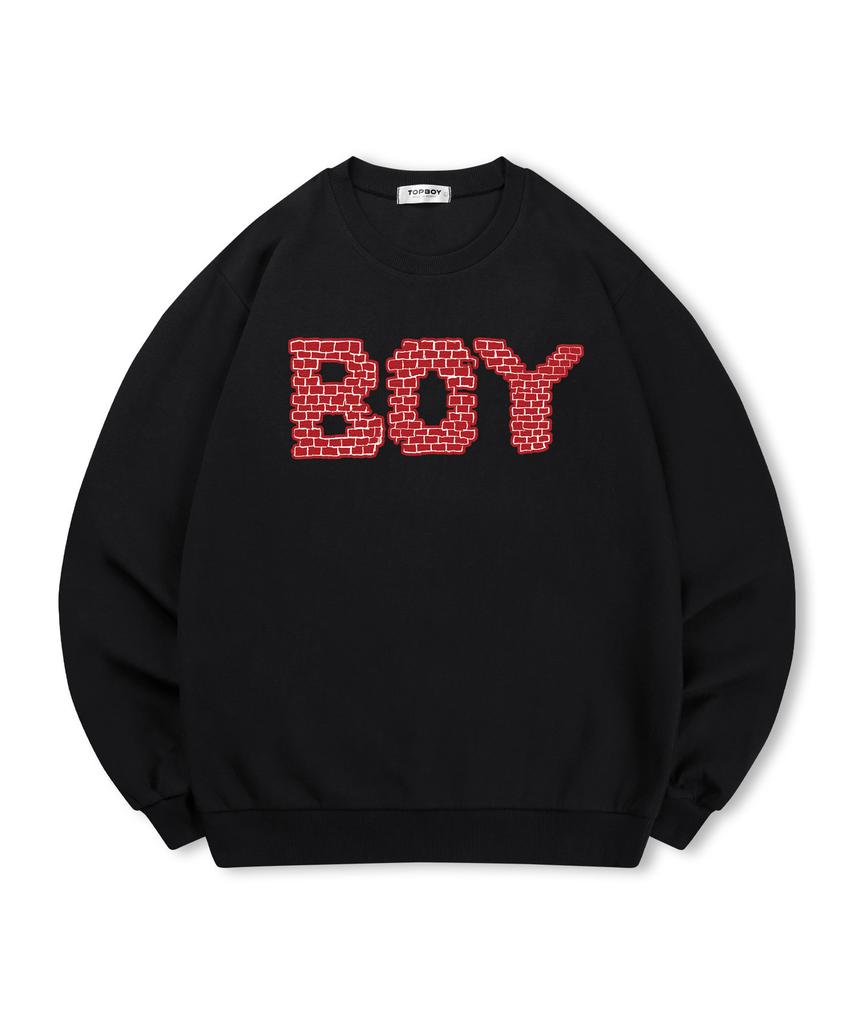 TOPBOY [Non-Fleece Or Fleece] Brick Boy Printed Sweatshirt (C Type)
