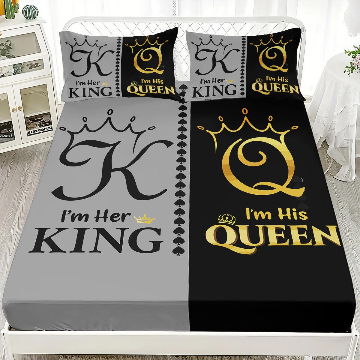 

Mattress Three-Piece King Queen Digital Printing Polyester Bedding Pillowcase 90x191