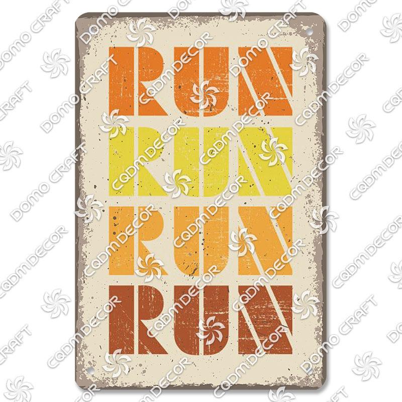 Run Race Poster Metal Plate Runner Run With Your Heart Running Shoes Metal Tin Signs Retro Wall Decor Club Gym Living Room Home