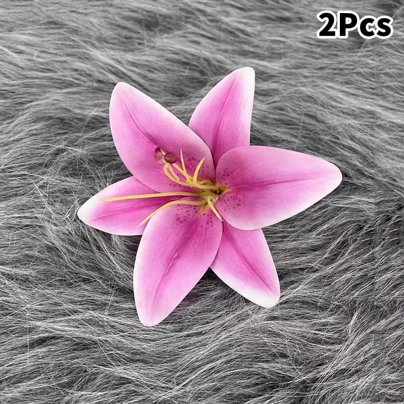 2Pcs Simulation Lily Hair Claw Ponytail Clip For Women Girls Cute Hairpin Large Hair Clip  Hair Accessories Gifts