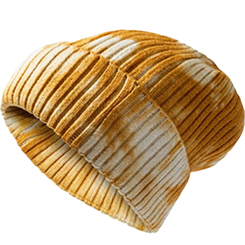 

[White Fang] hat marble colorful knit hat snowboarding Fashionable outdoor men s ladies CZ453 (yellow)
