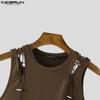 INCERUN Summer Men Sleeveless Tank Tops Hollow Thin Slim T-shirts