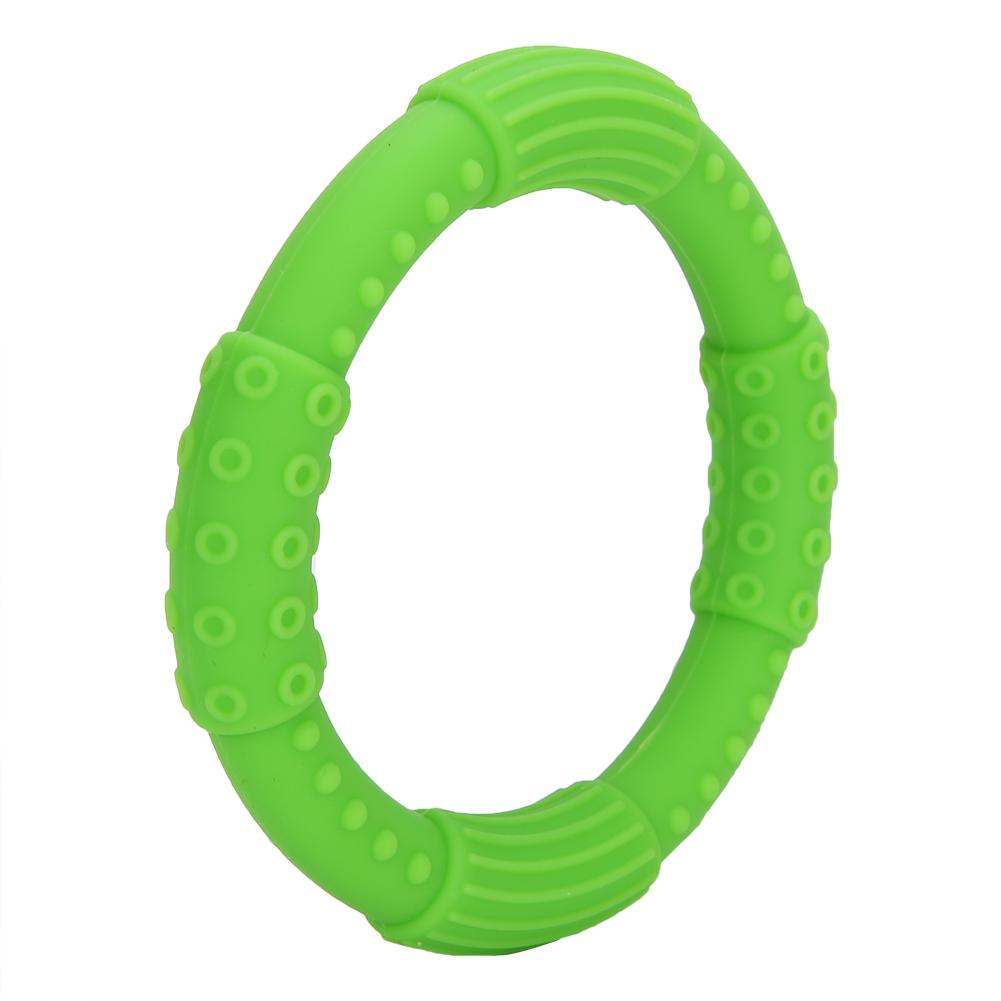 

Детский прорезыватель Силиконовый детский успокаивающий жевательный прорезыватель Уход за зубами ребенка Зеленый