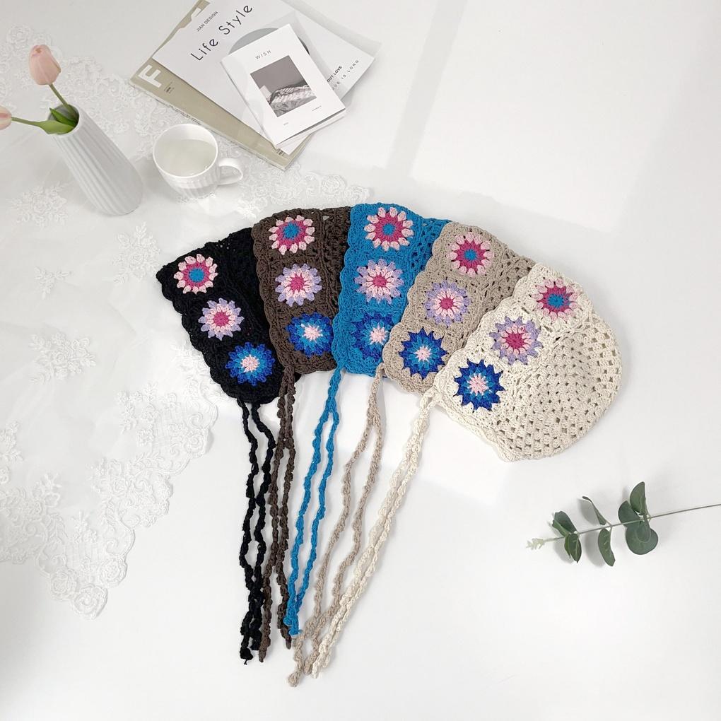 Men's and Women's Daily Bucket Hat Flower Knit Bonnet Bucket