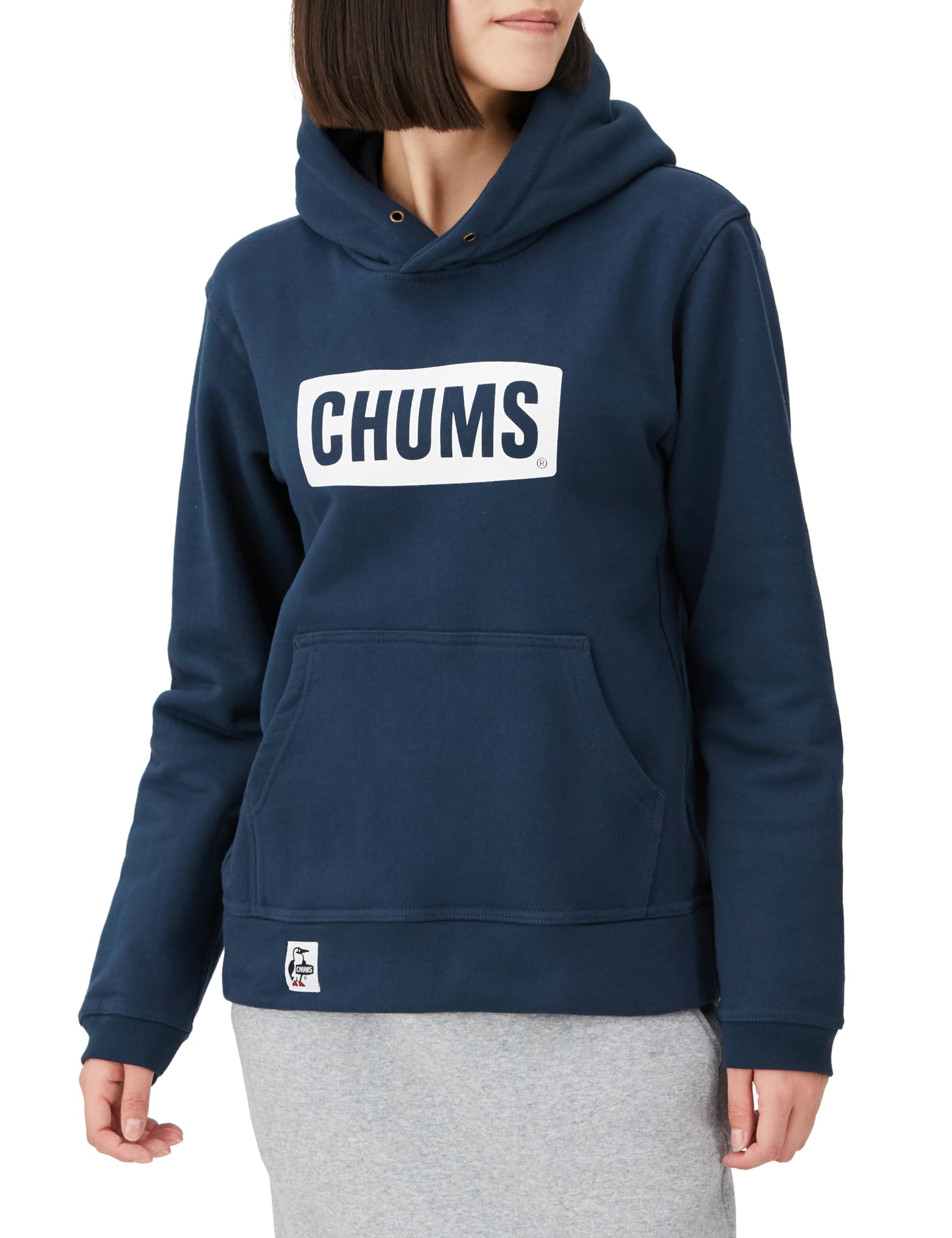 

Hooded Sweatshirt Logo Pullover Parka [Chums] Women s Navy×White