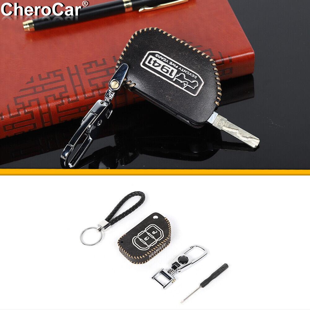 Fob Cover with Keychain,Smart Key Case Protector for 2018-21 Jeep Wrangler JL JT