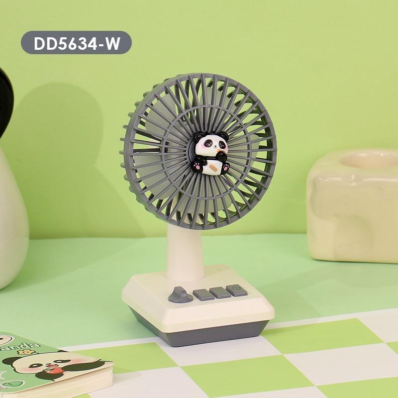 

Маленький настольный вентилятор с мультяшной пандой, с двумя режимами зарядки USB, настольный мини-портативный ручной вентилятор для студенческого общежития серый