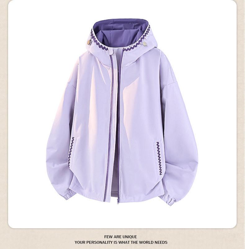 2026 Women's Color Block Hooded Windproof Waterproof Mountaineering Jacket