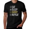 Eat Sleep Shoot Repeat T-Shirt T Shirts for Man Graphic Vintage Cotton T Shirts Man 100% T-Shirt
