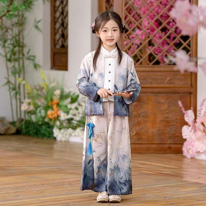 Children's Tang Suit Hanfu Performance Costume - Chinese Style Guzheng Attire for Kindergarten Boys & Girls