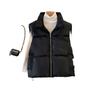 Plus-Size Women's Slimming Cotton Vest - Autumn/Winter Fashion, Versatile Sleeveless Outerwear.