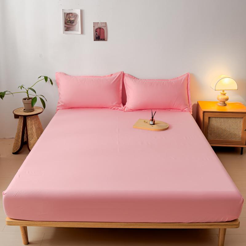 Baumwoll-Spannbettlaken mit Gummizug Unifarben Anti-Rutsch Verstellbare Matratzenauflage für Einzel-, Doppel-, King-Size-, Queen-Size-Betten