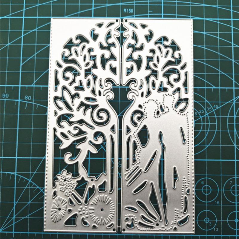 

Открыть и закрыть прямоугольную свадебную пасту, металлический трафарет для тиснения, вырубные штампы для Diy, скрапбукинг, бумажные штампы для тиснения карт, ремесленный декор серебряный