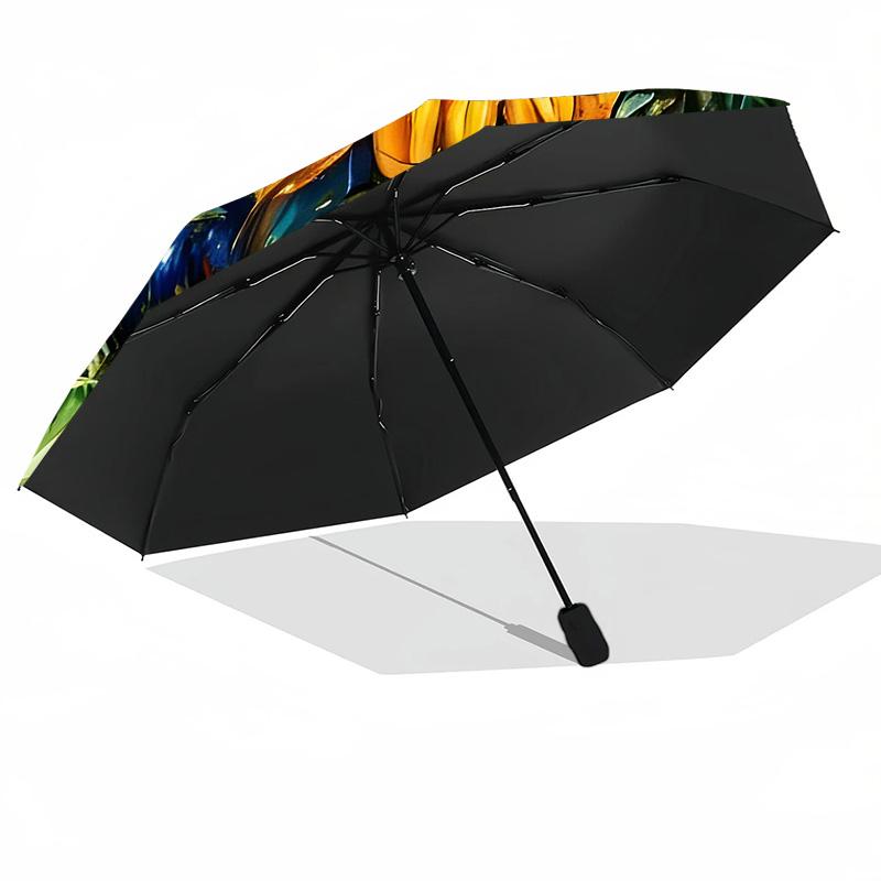 Beautiful Sunflowers Van Gogh Printed Umbrella Windproof Folding Umbrella Portable Sun and Rain Umbrella Suitable for Gifting