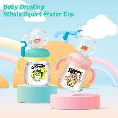 300ml Creative Whale Squirt Water Cup Detachable Lovely Baby Drinking Cup Leakproof Protable Kids Outdoor Travel Water Bottle