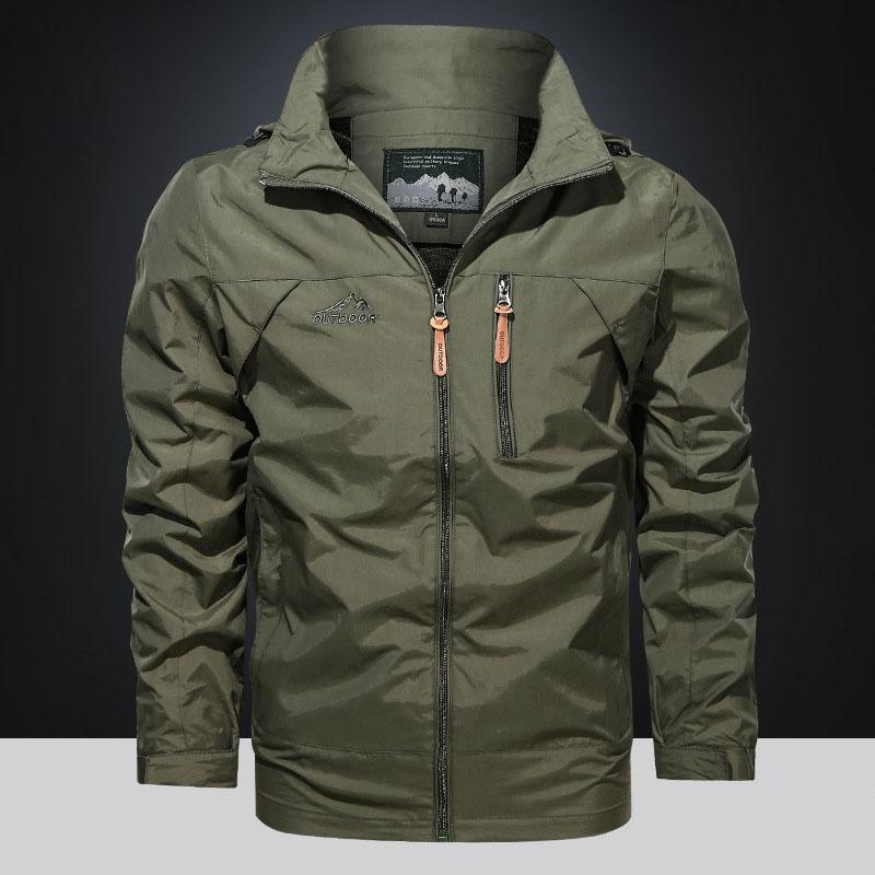 Spring and Autumn Men's Quick-drying Jacket Hooded Windbreaker Outdoor Loose Breathable Casual Top Jacket Thin