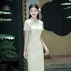 New Chinese cheongsam white small fresh improved girl young daily retro Chinese style plain and elegant 1011 spring and autumn