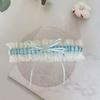 Elegant Lace Trim Wedding Thigh Garter Belt With Faux Pearls Rhinestones Accents And Satins Bows For Bridal Accessories
