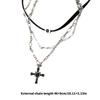 Gothic Layered Crosses Necklace Elegant Crosses Charm Necklace with Multi Layer Design for Fashion Forward Women