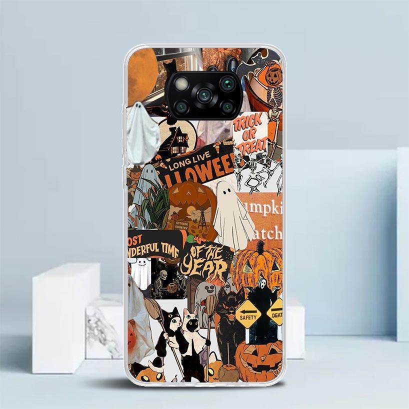 

Halloween Fall Art Witch Cat Phone Case For Xiaomi Poco F7 Ultra X5 X6 X7 Pro M7 Redmi 15C 15 13C 13 12C 12 10C 10 10A 9 9C 9A 9 Redmi 15C 4G