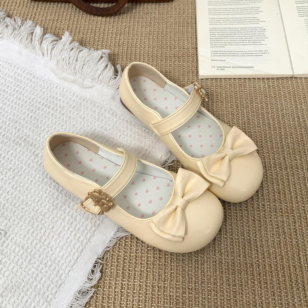 Black Ballet Style Retro Shallow Mouth Flat-soled Single Shoes Women's 2025 New Autumn Skirt Round Head Mary Jane Shoes