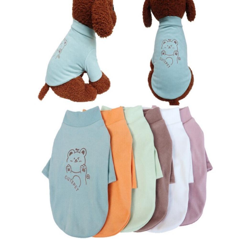 

Теплая бархатная двусторонняя одежда для домашних животных De Rong, нижняя рубашка, свитер с принтом щенка, медведя и собаки