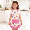 ASPMIZ Cupcake Kids Apron, Pink Baking Bib Apron for 2-6 Years Child, Cute Chef Apron with Pockets for Gardening Painting, Adjustable Kitchen Apron