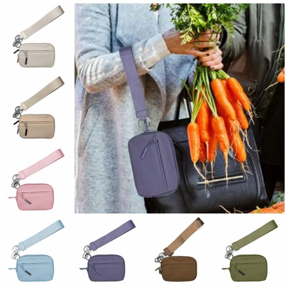 

Card Slots Women s Keychain Wallet with Wrist Strap Women Wrist Wallet Mini Coin Bag Outdoor фіолетовий