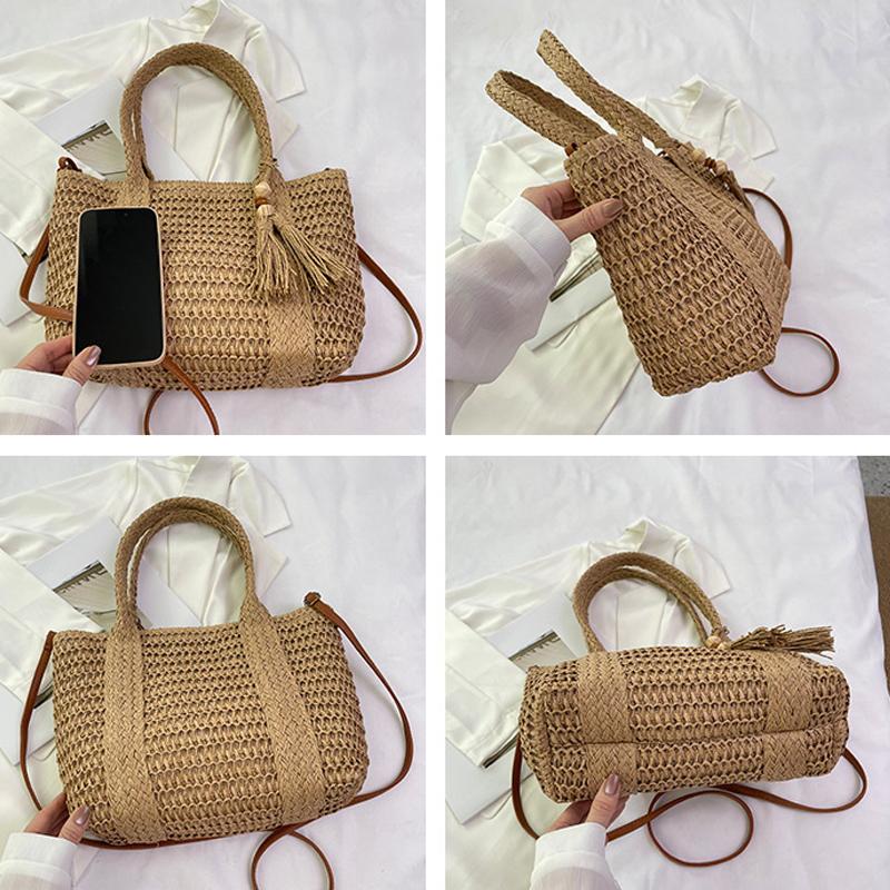 Summer Large Capacity Straw Weaving Tote Bag Women'S Shoulder Bags Crossbody Bag