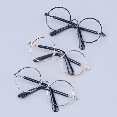 Accessoires de Habillage de Poupées DIY Haute Qualité Lunettes pour Poupées EXO 20cm 3 Couleurs Monture Ronde Lunettes sans Verres Jouet Lunettes Miniature