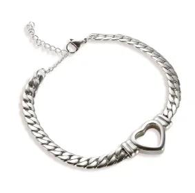 Stainless Steel Heart-shaped Ladies Elegant Bracelet For Women Crystal Bangle