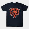 Men Black Print T-shirt Chicago-Bears No-Cut Transfer Paper Print Cotton Tshirt