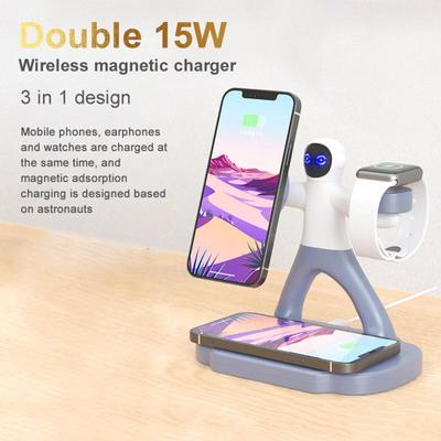3 In 1 15w Fast Charging Wireless Charger Magnetic Wireless Charging Base For iPhone 8/XR/XSMAX/11/12/13 Series AirPods iWatch Phone Holder