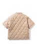 Herren Stepp Baumwolle Halbarm Pullover Jacke—Winter Arbeitskleidung Stil mit Stehkragen, Lockerer Schnitt, Einfarbige