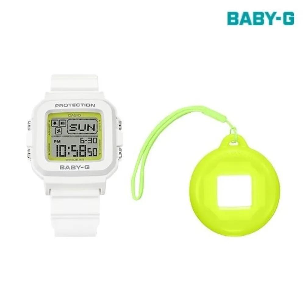 Plus Series consisting of the BGD-10K-7DR YDP digital clock and a dedicated watch holder set