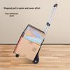 Portable Folding Aluminum Luggage Cart with Telescopic Handle and Four Wheels