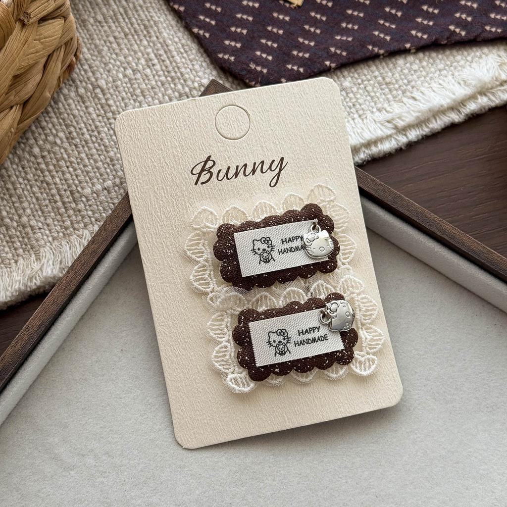 Autumn Retro Coffee Color Love Bow Hairpin Temperament All-match Children's Hair Accessories Side Bangs Hairpin Headdress