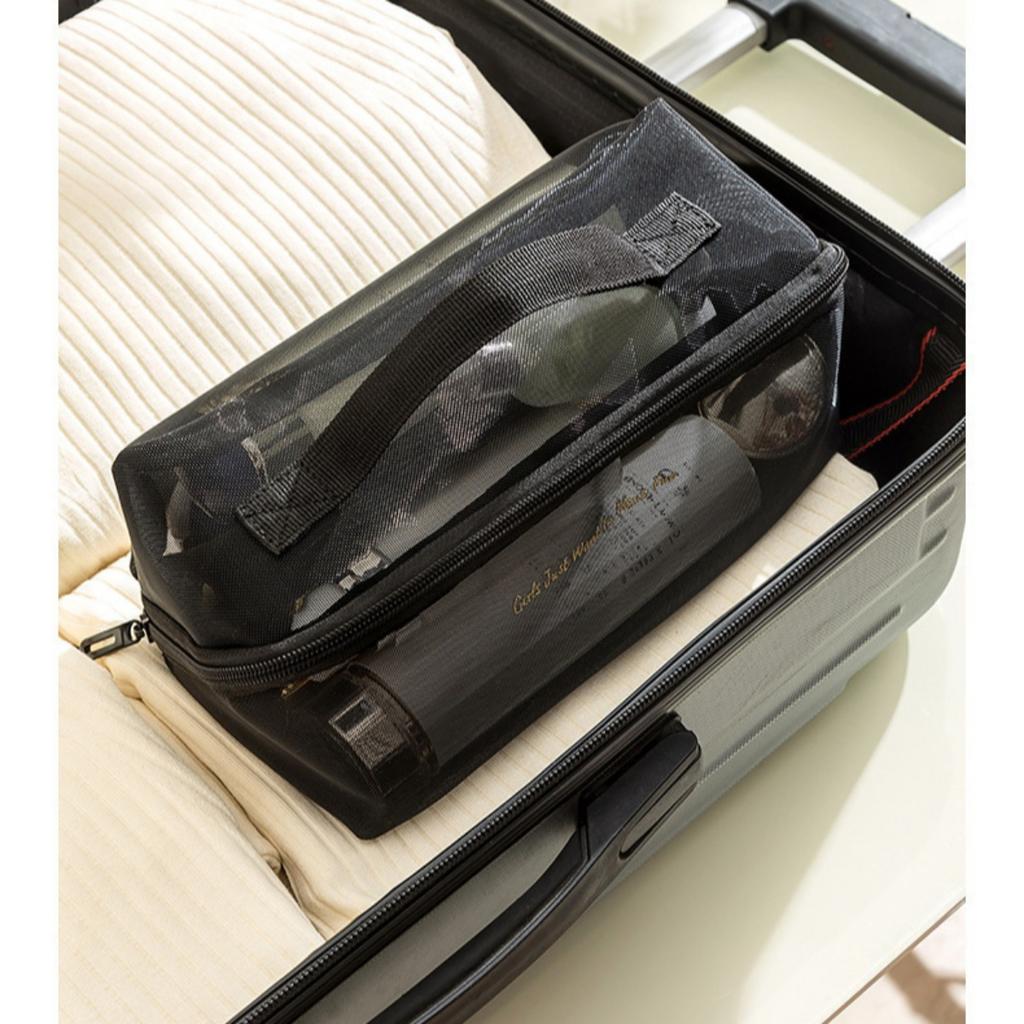 Makeup Bag, Large Capacity, Breathable, Mesh Bag, Toiletry Bag, Storage Bag